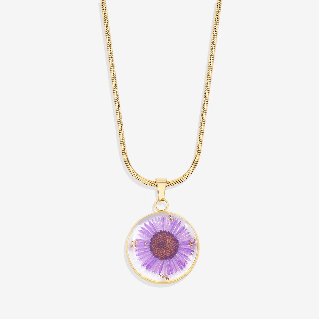 Pressed Birth Flower Necklace - Image 142
