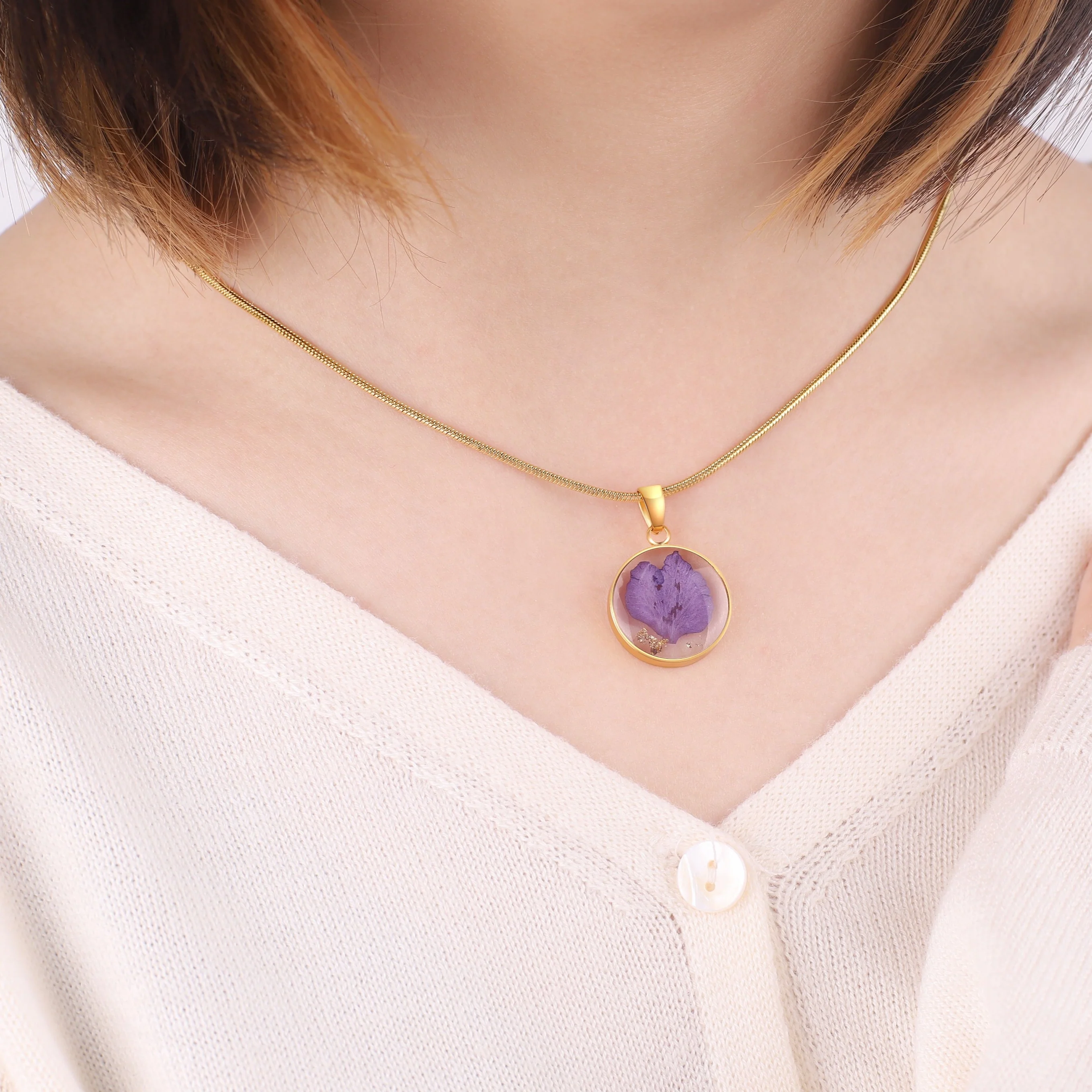 Pressed Birth Flower Necklace - Image 71