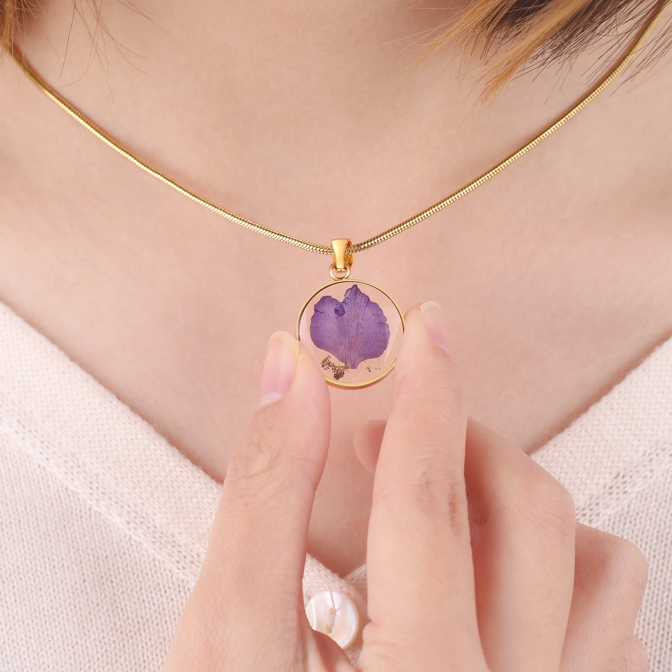 Pressed Birth Flower Necklace - Image 79