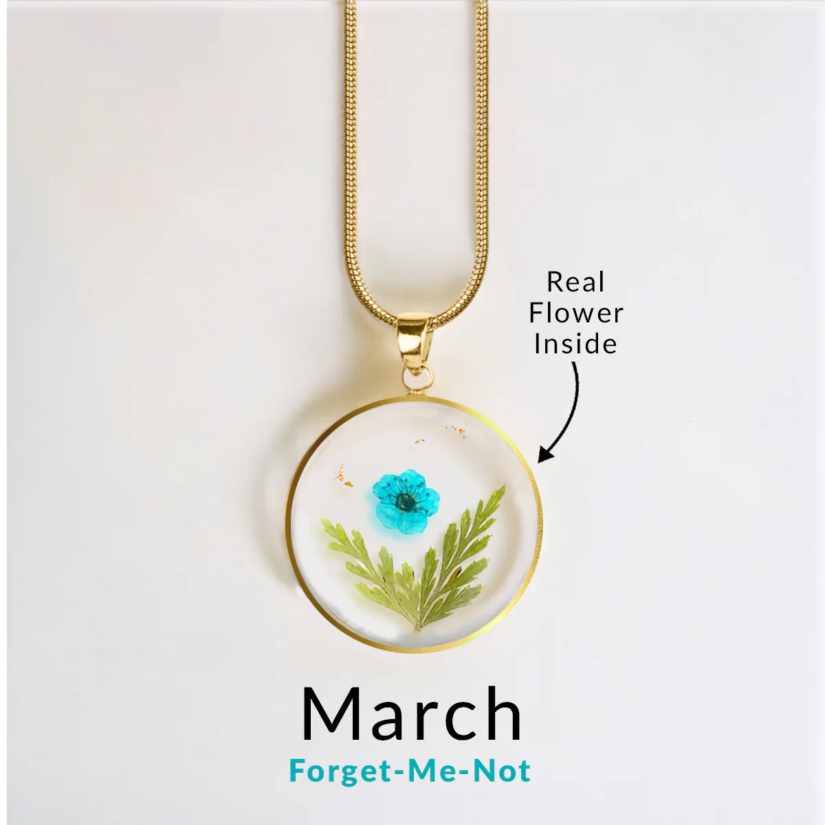 Pressed Birth Flower Necklace - Image 91
