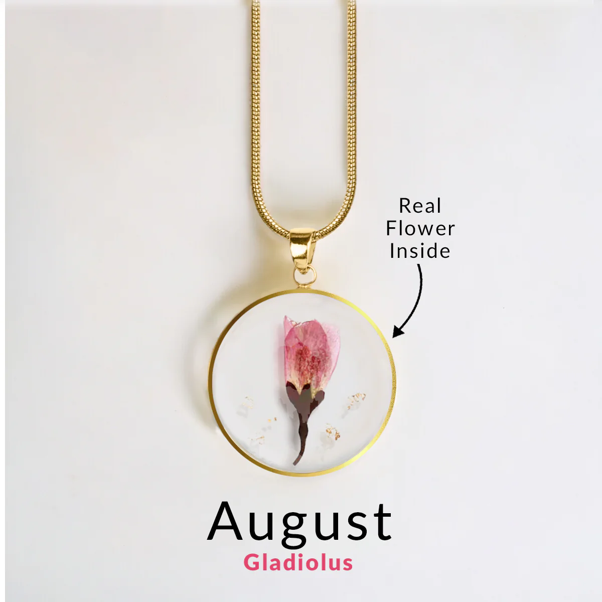 Pressed Birth Flower Necklace - Image 96