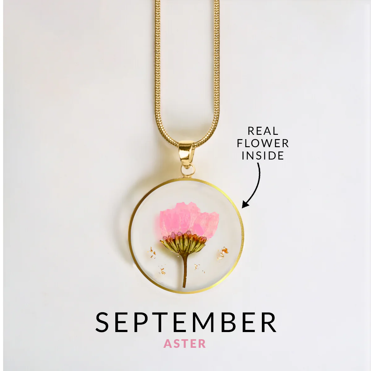 Pressed Birth Flower Necklace - Image 97
