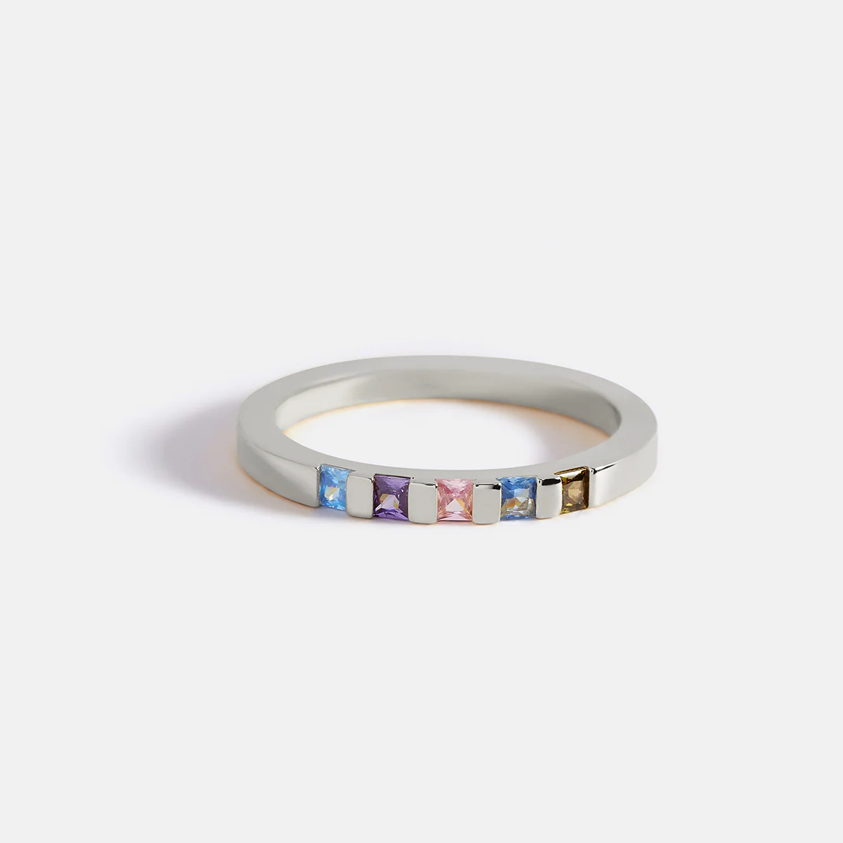 Princess-Cut Birthstone Band Ring - Image 50