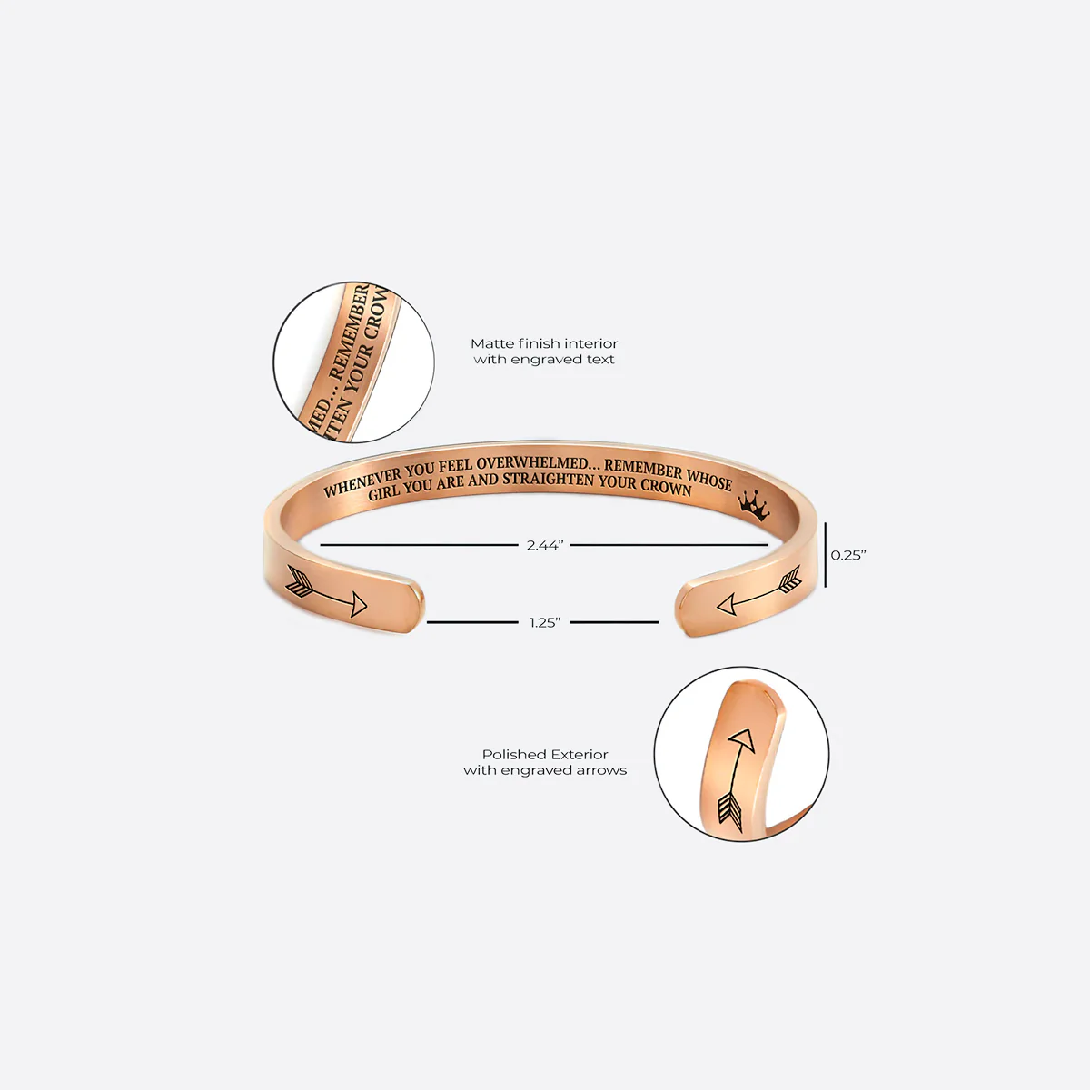 Remember Who You Are and Straighten Your Crown Personalizable Cuff Bracelet - Image 62