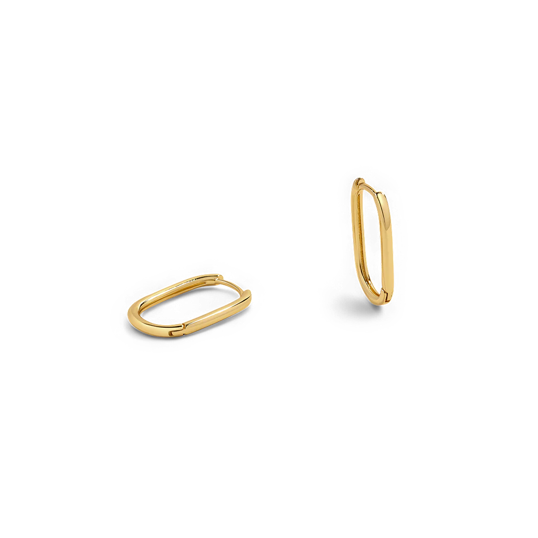 Retro Box Huggie Hoop Earrings - Image 2