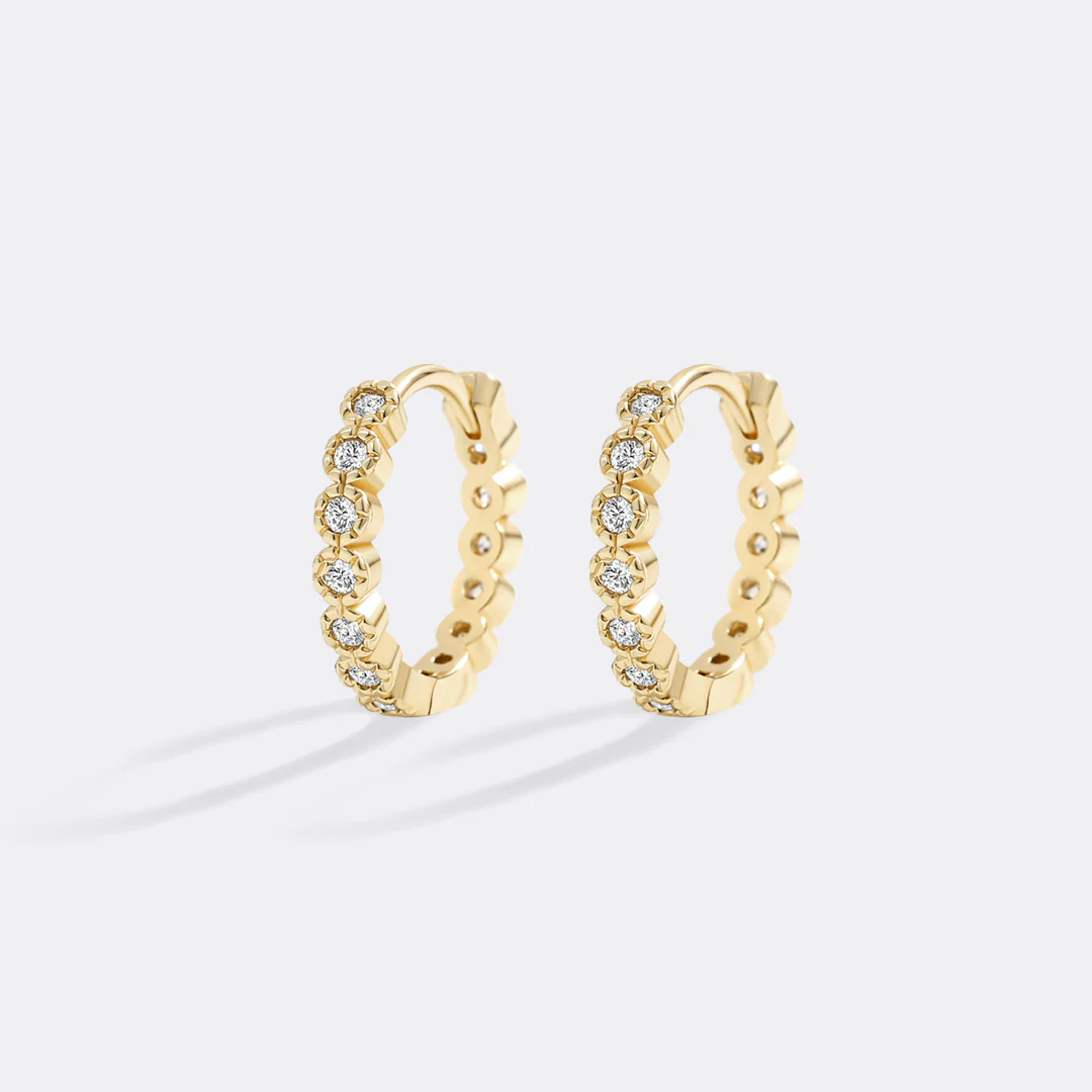 Shimmer Huggie Hoop Earrings - Image 4