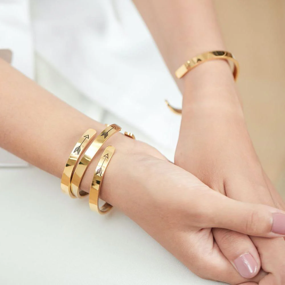 Not Sisters By Blood But Sisters By Heart Personalizable Cuff Bracelet - Image 3