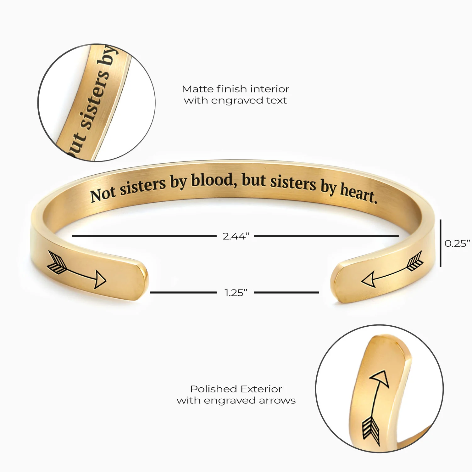 Not Sisters By Blood But Sisters By Heart Personalizable Cuff Bracelet - Image 37