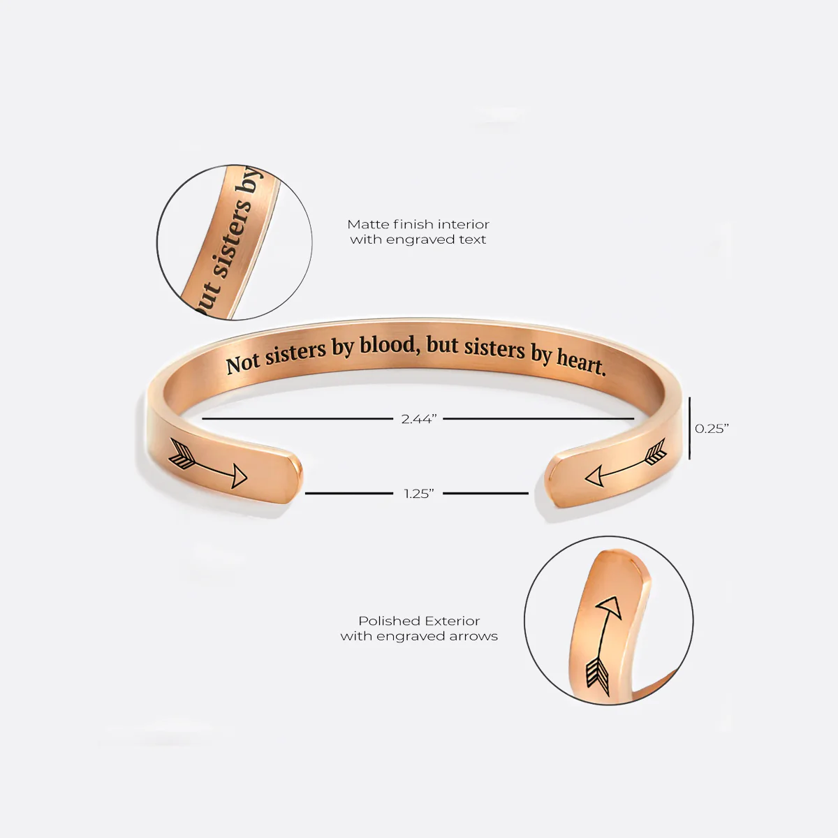 Not Sisters By Blood But Sisters By Heart Personalizable Cuff Bracelet - Image 47