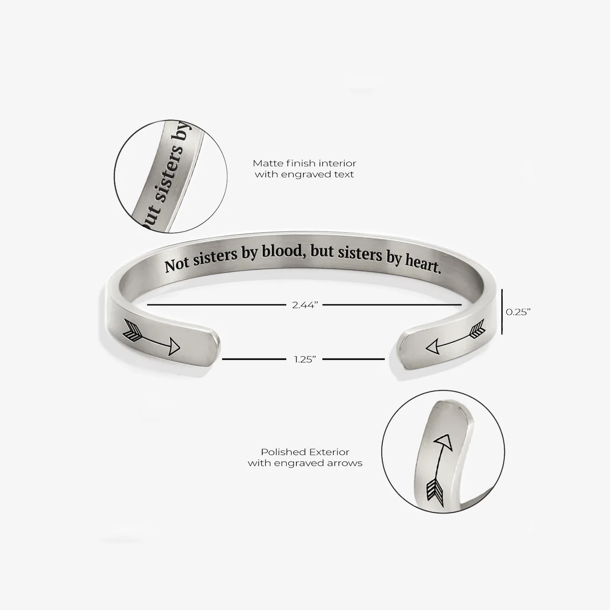 Not Sisters By Blood But Sisters By Heart Personalizable Cuff Bracelet - Image 50