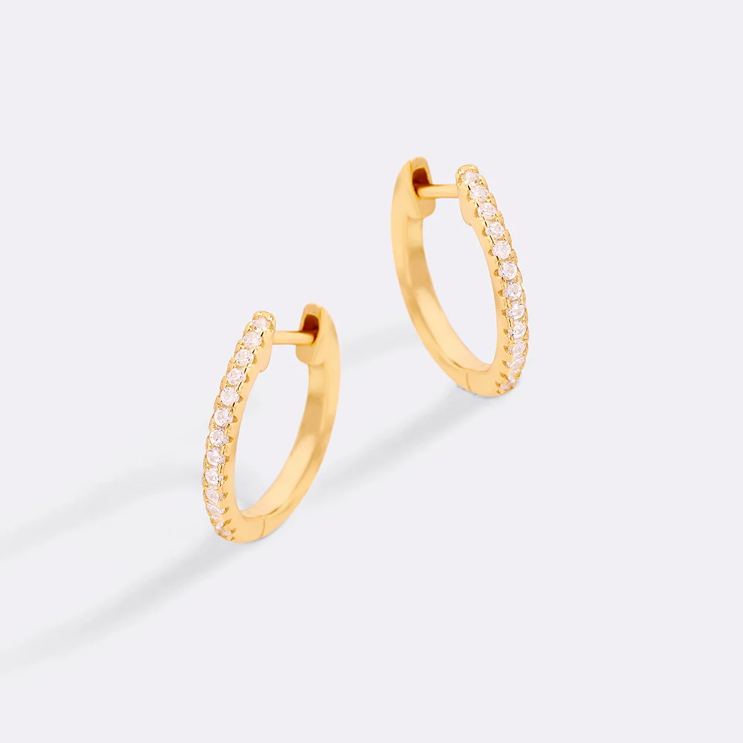 Small Dainty Pave Earring - Image 10