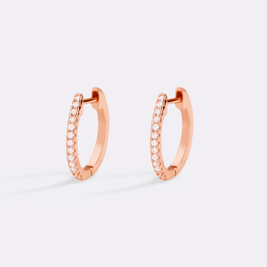 Small Dainty Pave Earring - Image 11