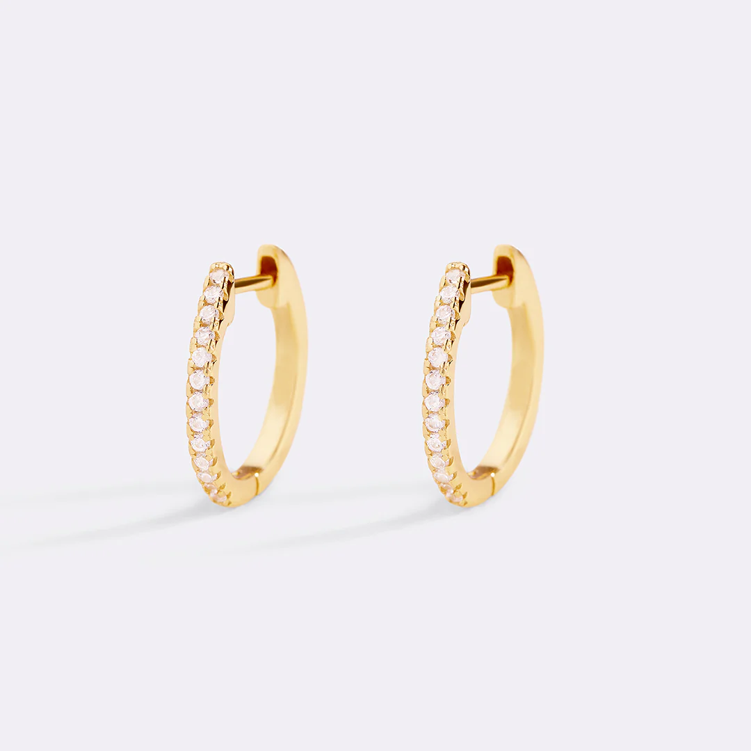 Small Dainty Pave Earring - Image 12