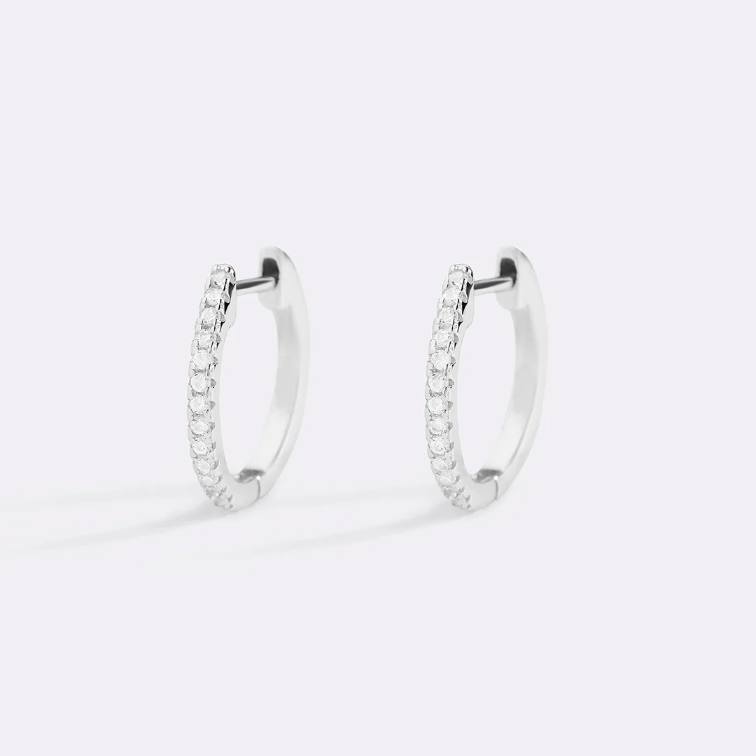 Small Dainty Pave Earring - Image 16