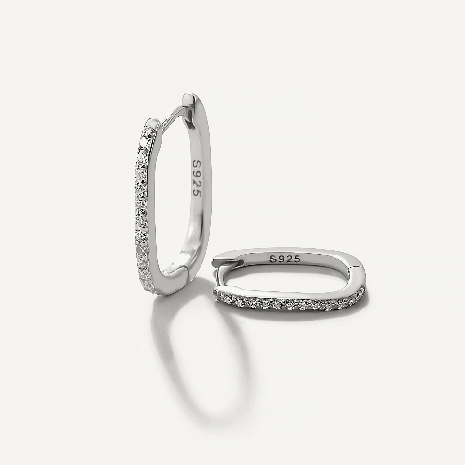 Square Pave Hoop Earrings - Image 6