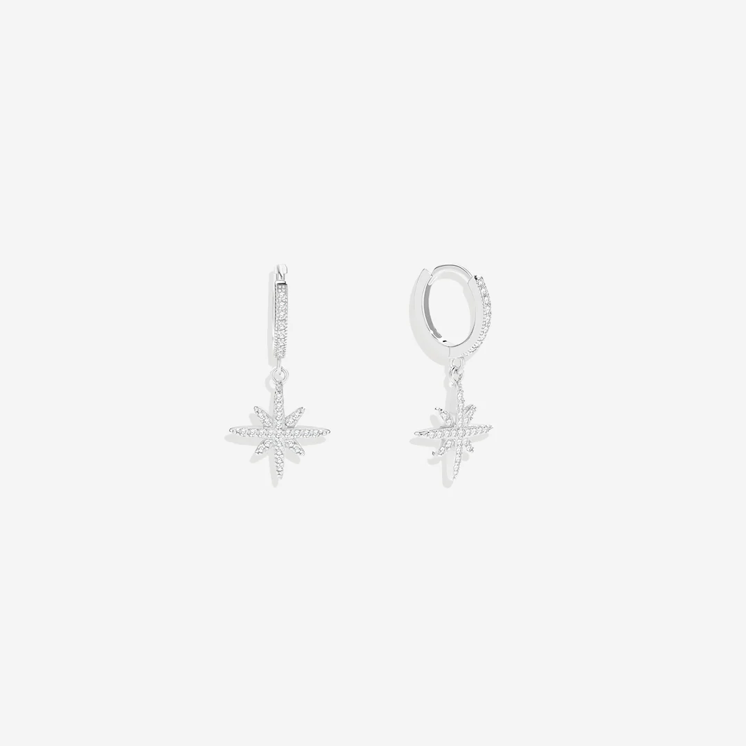 Starburst Drop Huggie Earrings - Image 13