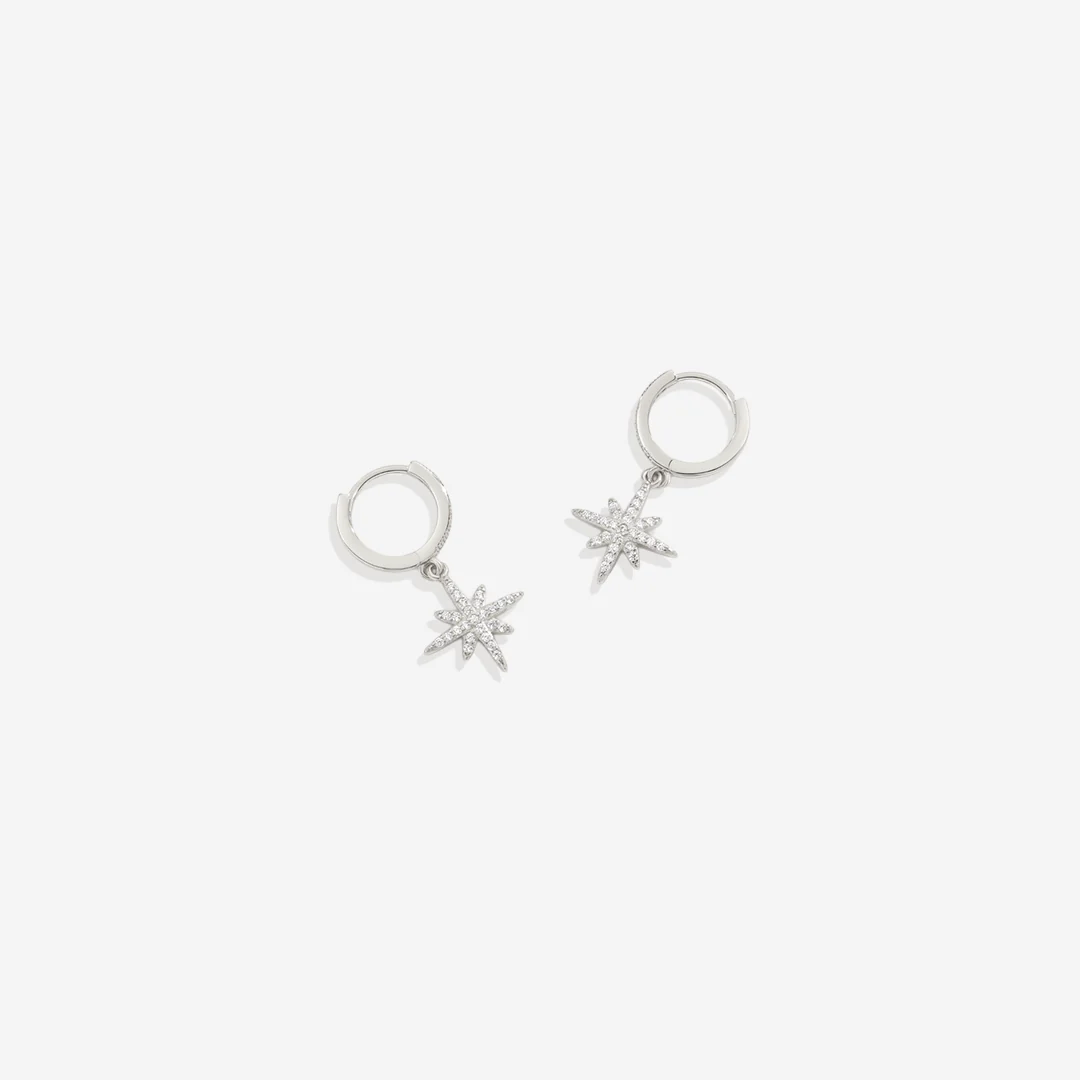 Starburst Drop Huggie Earrings - Image 6