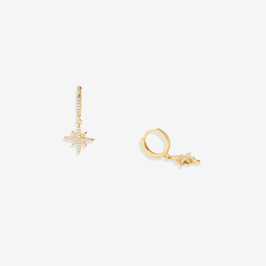 Starburst Drop Huggie Earrings - Image 9