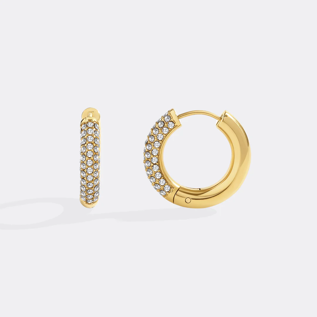The Pavé Huggie Hoop Earrings - Image 4