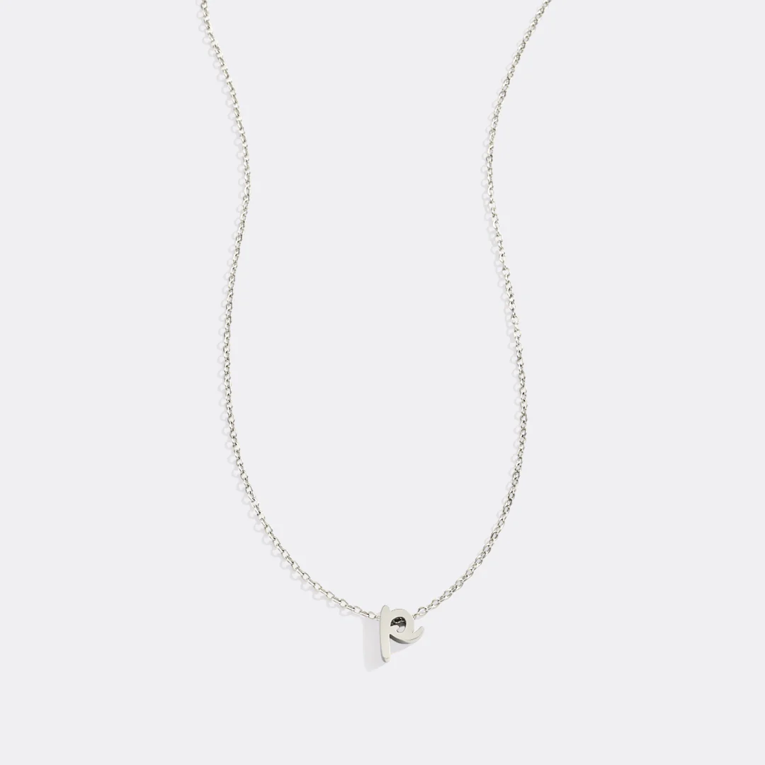 Tiny Script Initial Necklace - Image 10