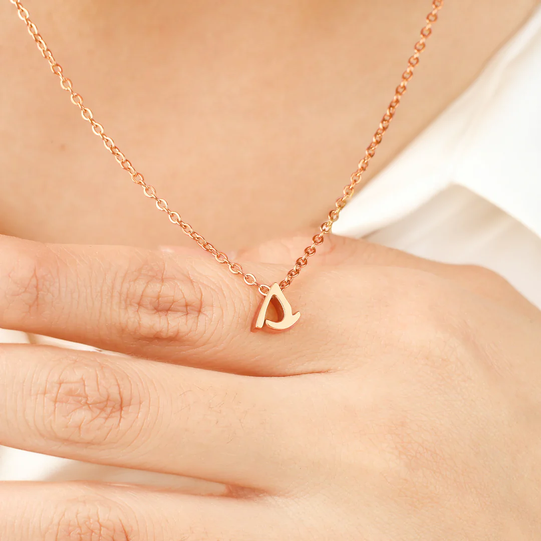 Tiny Script Initial Necklace - Image 107