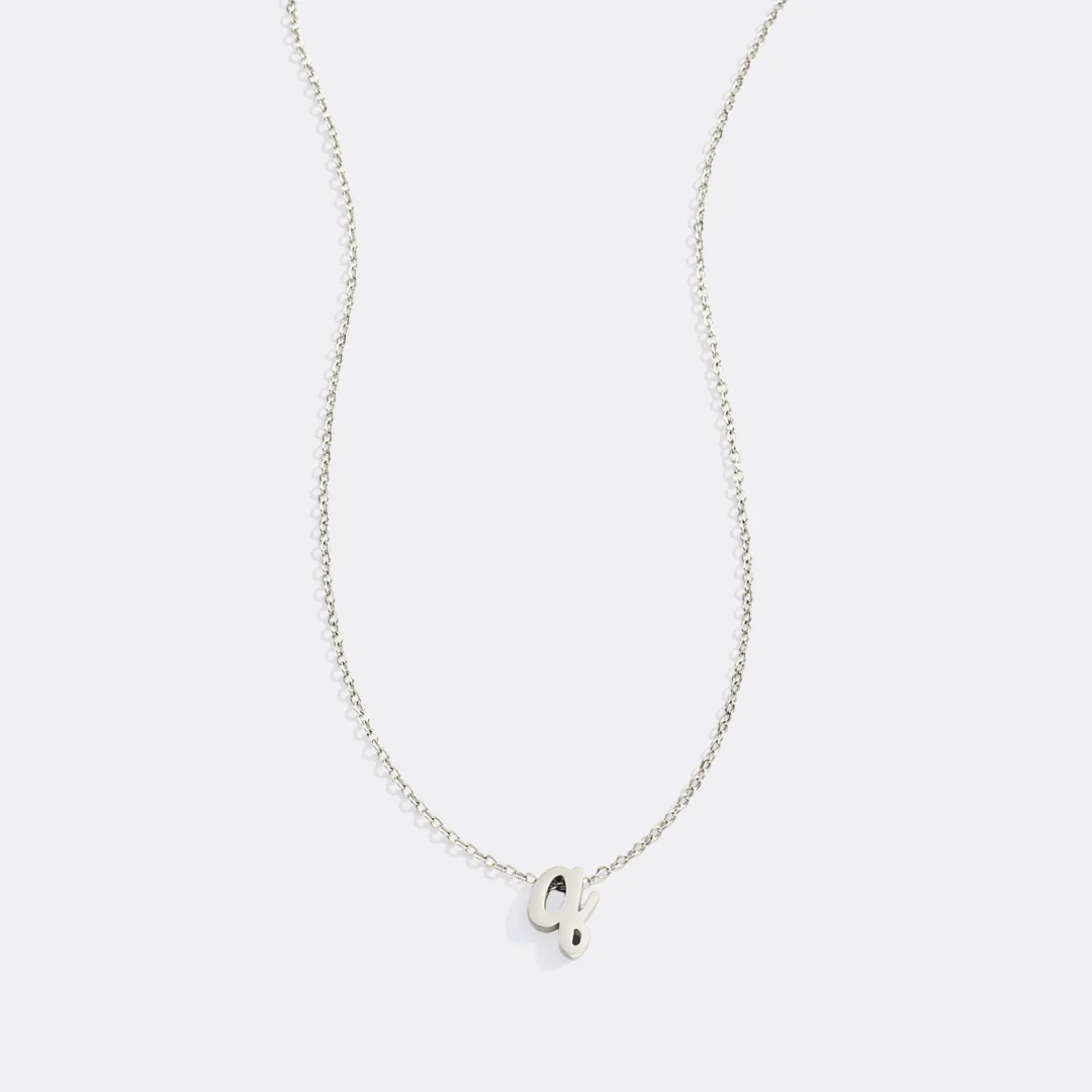 Tiny Script Initial Necklace - Image 11