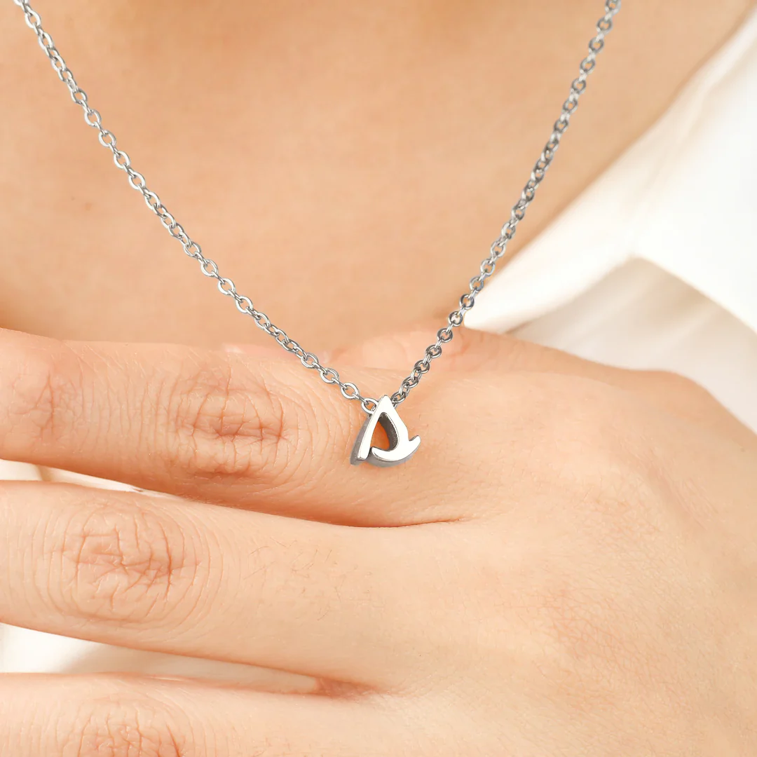 Tiny Script Initial Necklace - Image 110