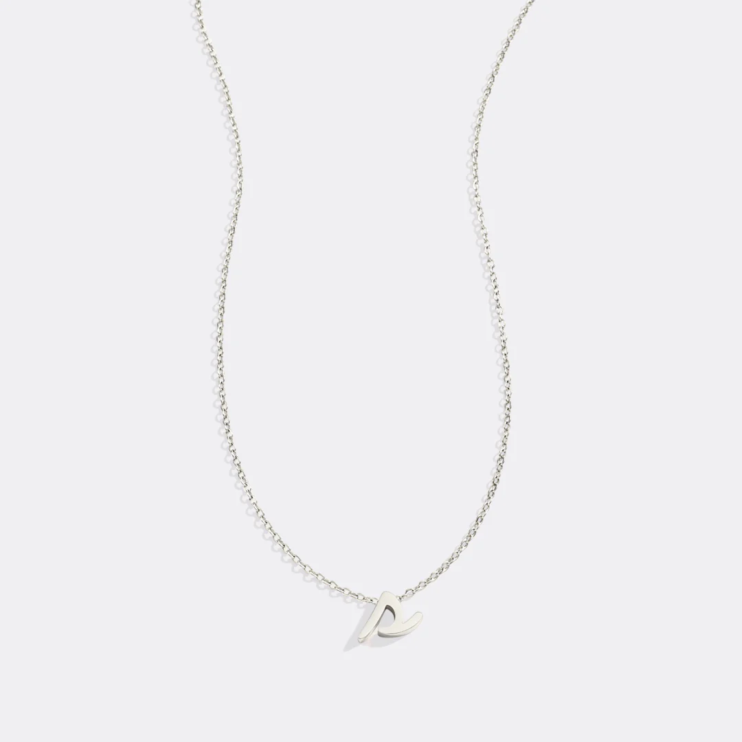 Tiny Script Initial Necklace - Image 13