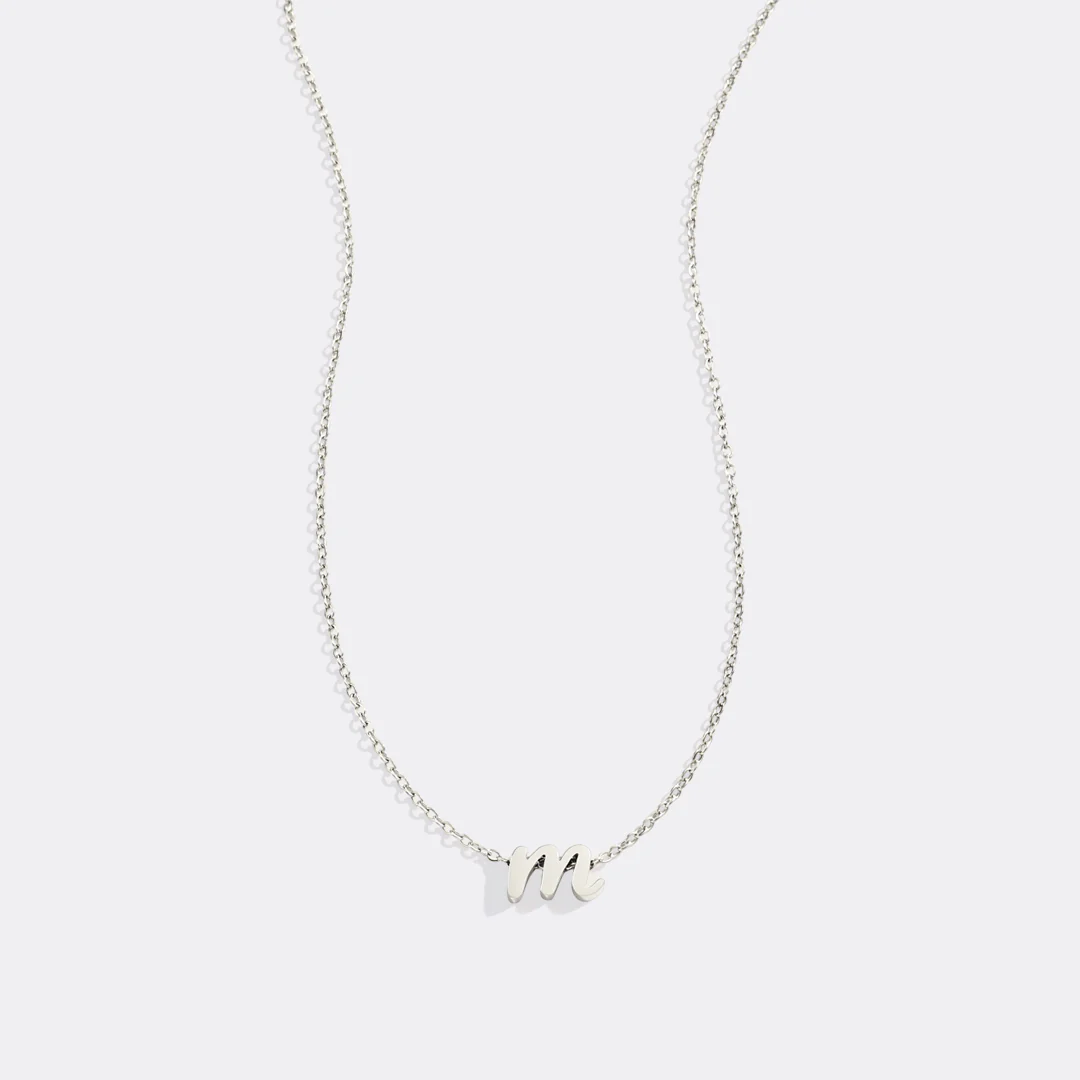 Tiny Script Initial Necklace - Image 15
