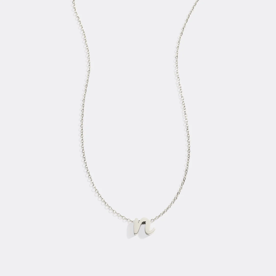 Tiny Script Initial Necklace - Image 16