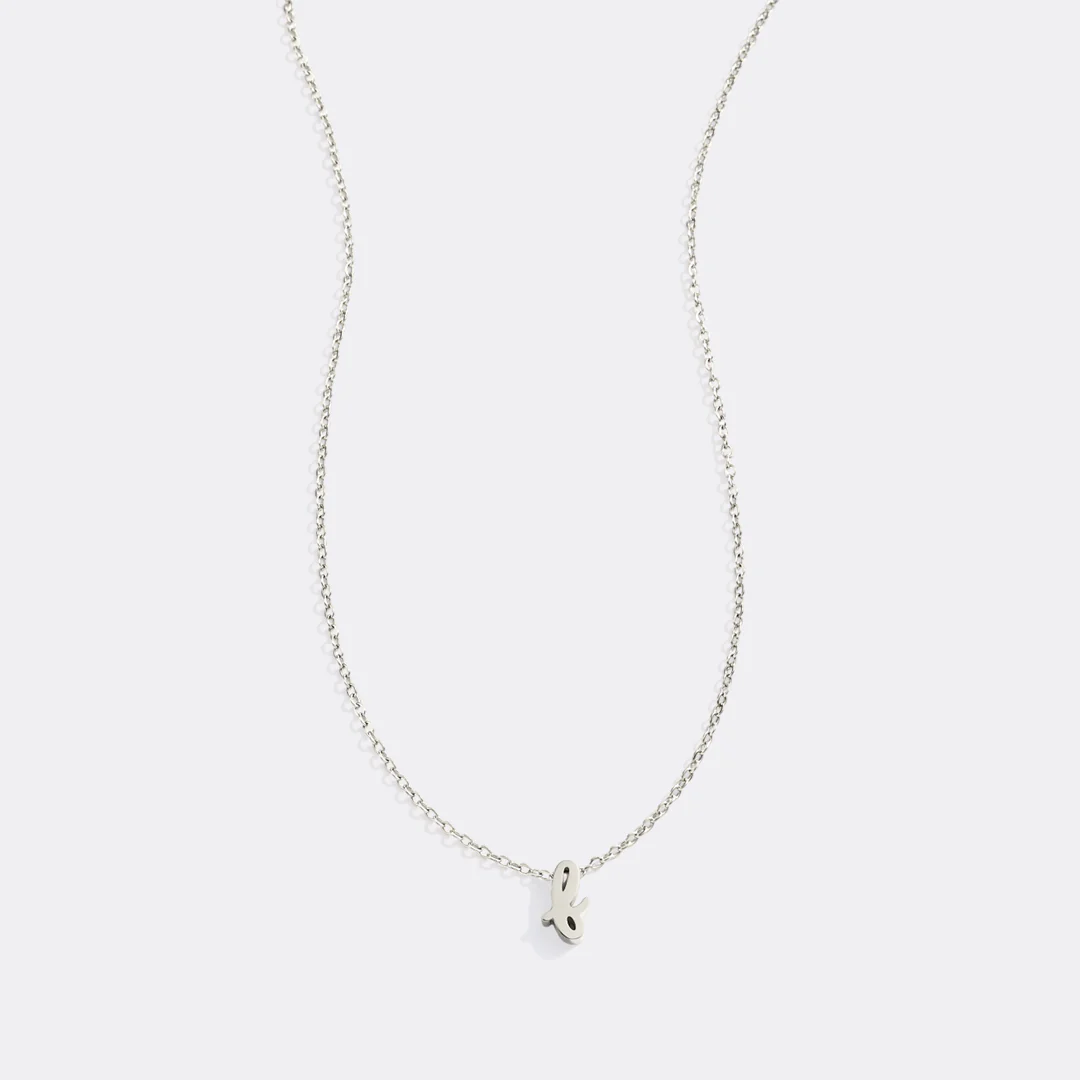 Tiny Script Initial Necklace - Image 22