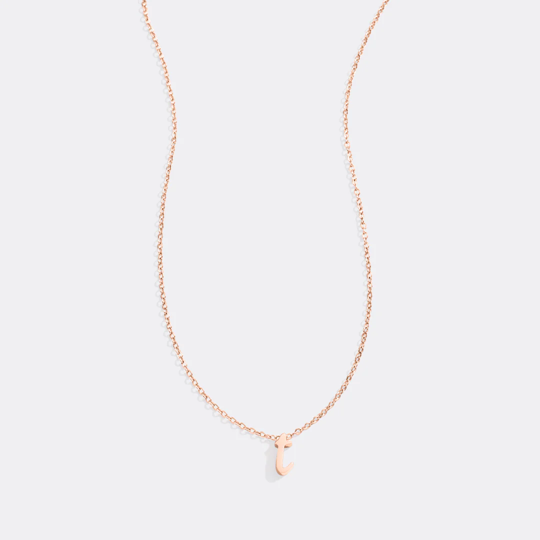 Tiny Script Initial Necklace - Image 37