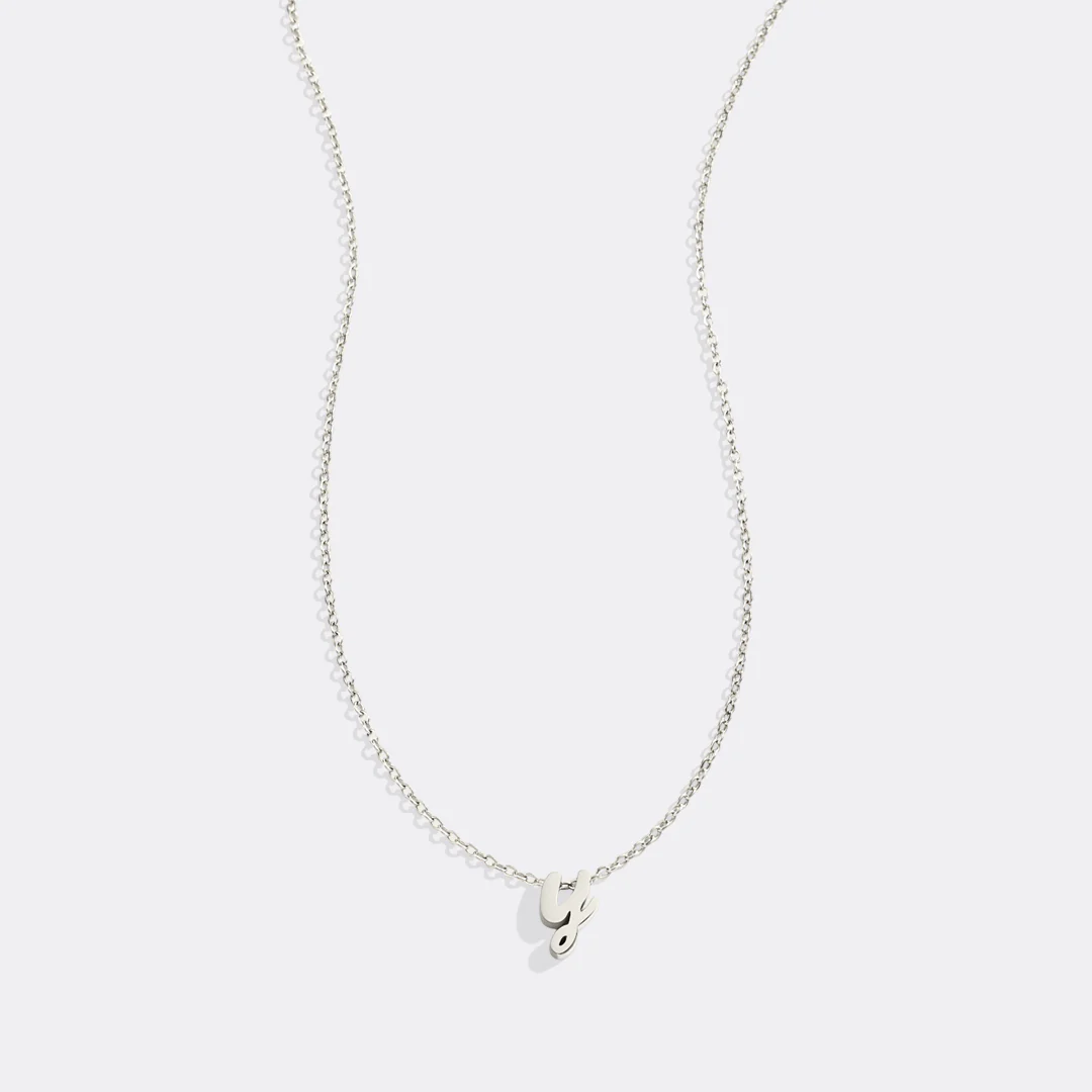 Tiny Script Initial Necklace - Image 4