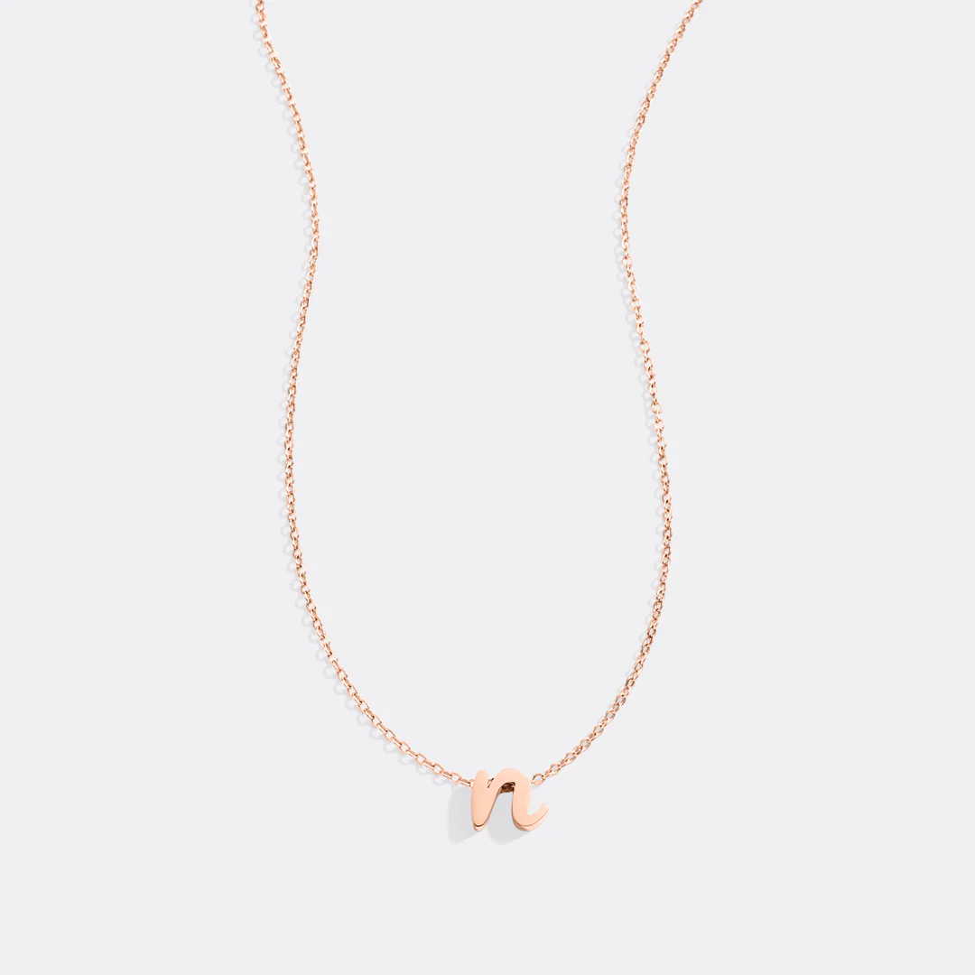 Tiny Script Initial Necklace - Image 40