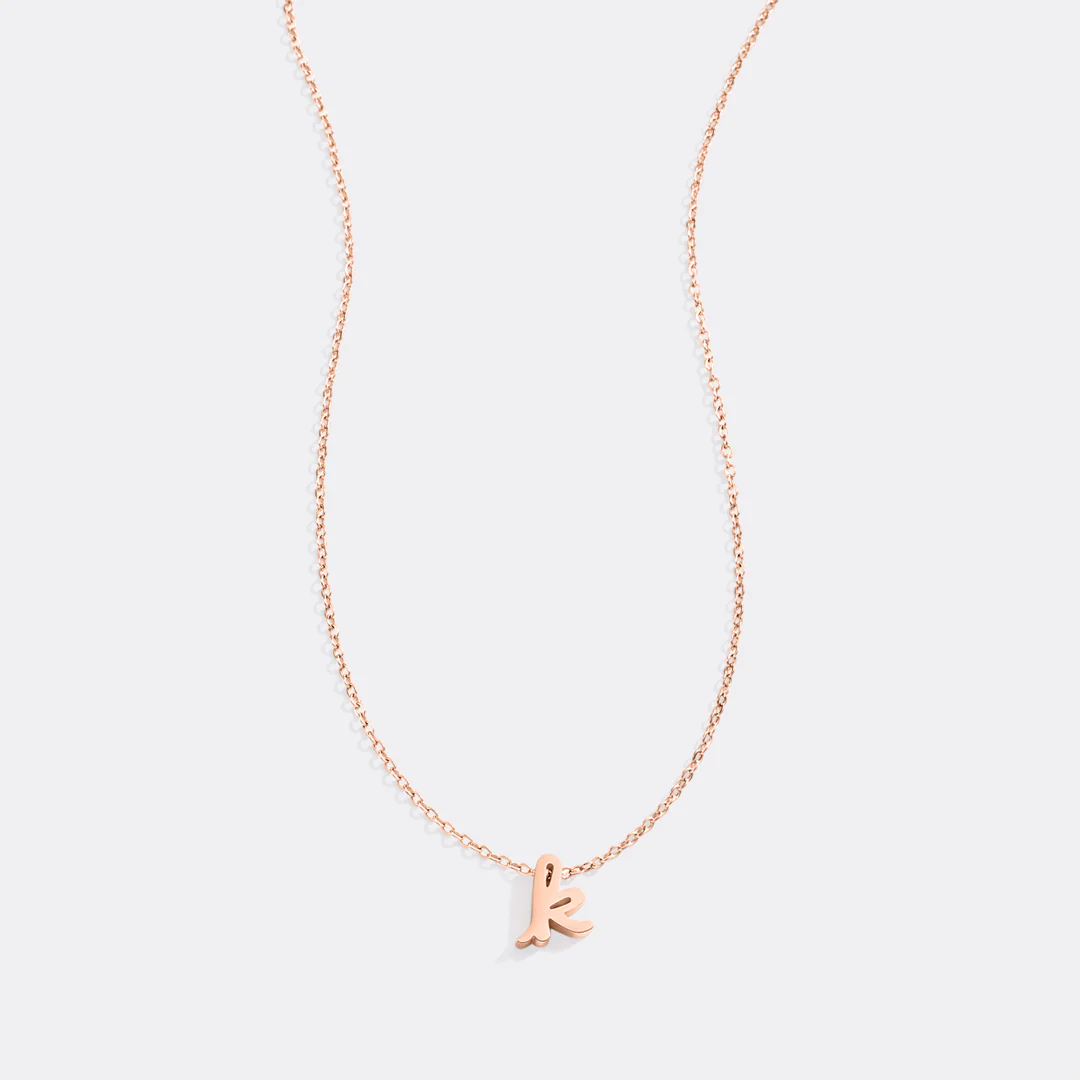 Tiny Script Initial Necklace - Image 42