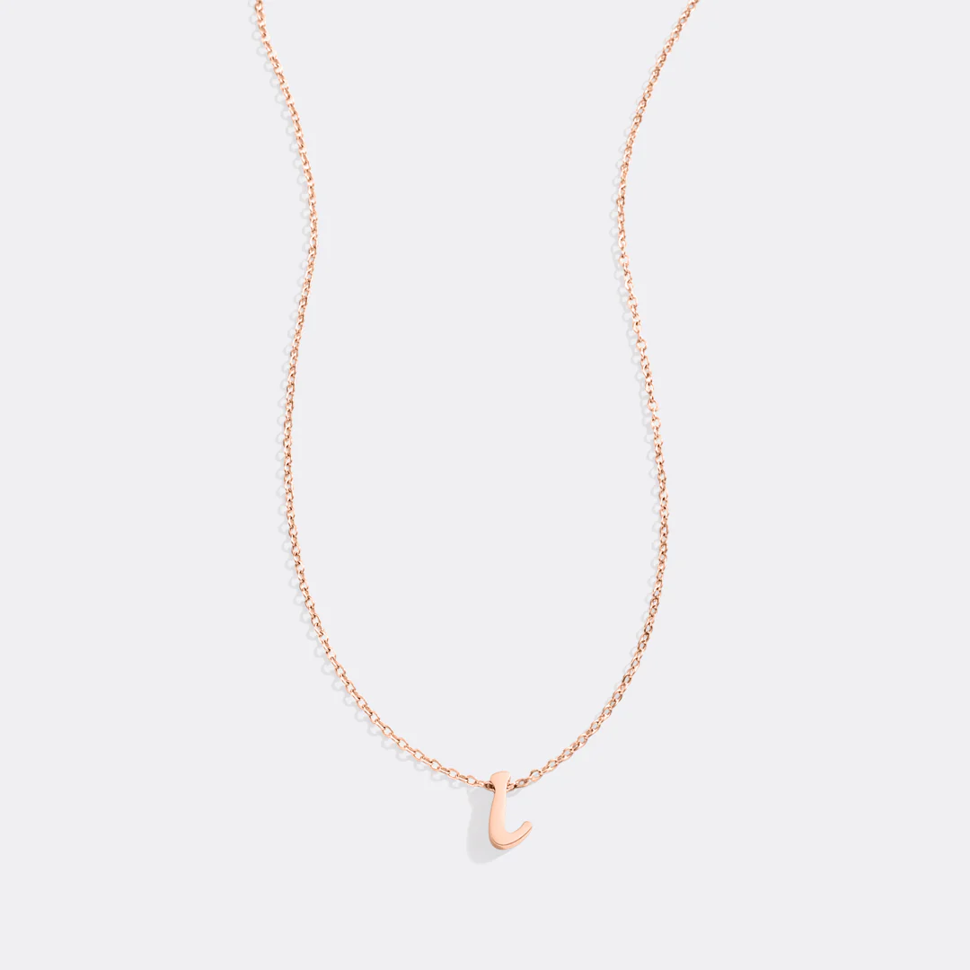 Tiny Script Initial Necklace - Image 45