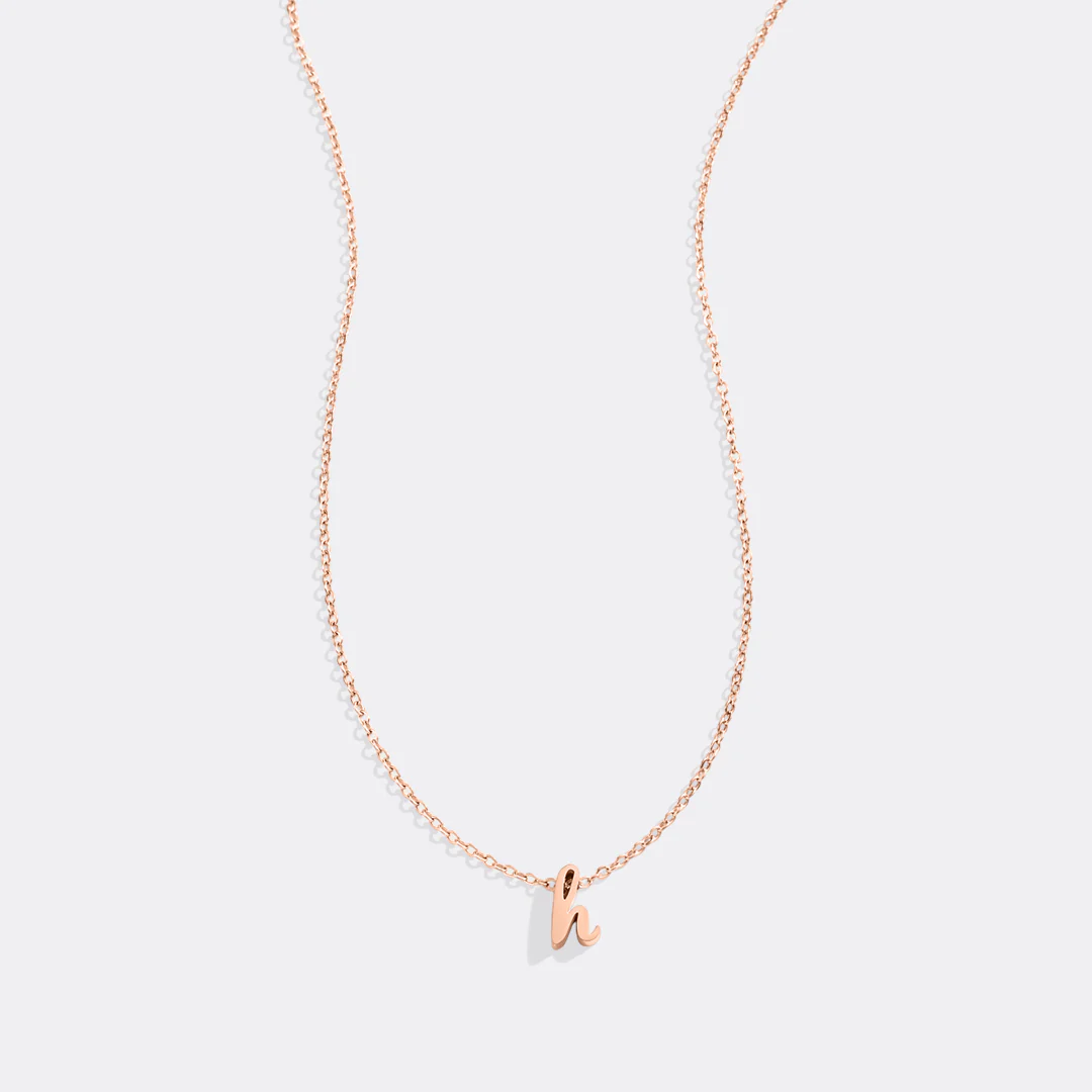 Tiny Script Initial Necklace - Image 50