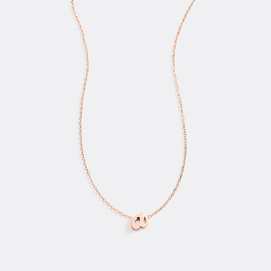 Tiny Script Initial Necklace - Image 51