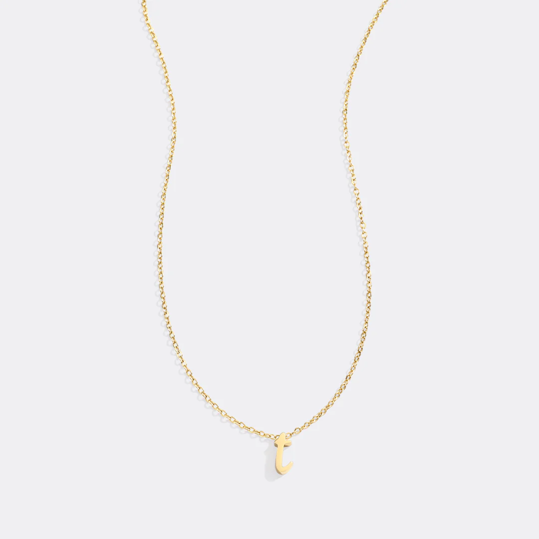 Tiny Script Initial Necklace - Image 58