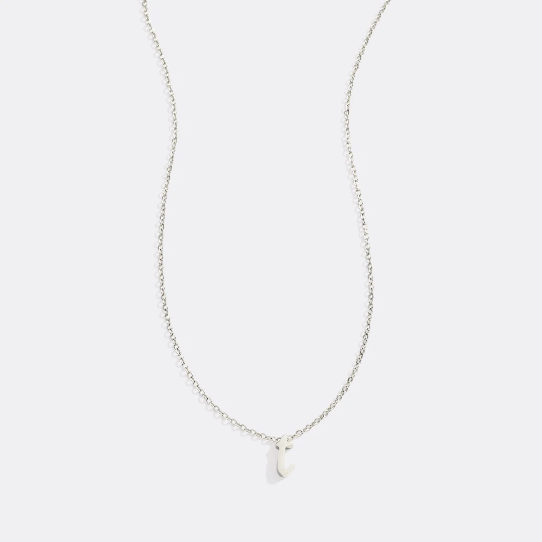 Tiny Script Initial Necklace - Image 6