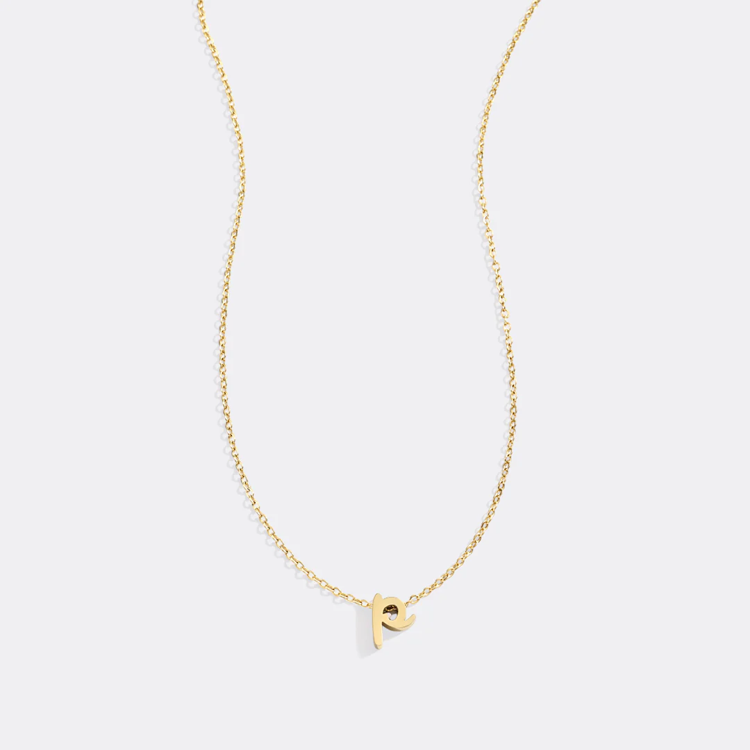 Tiny Script Initial Necklace - Image 68