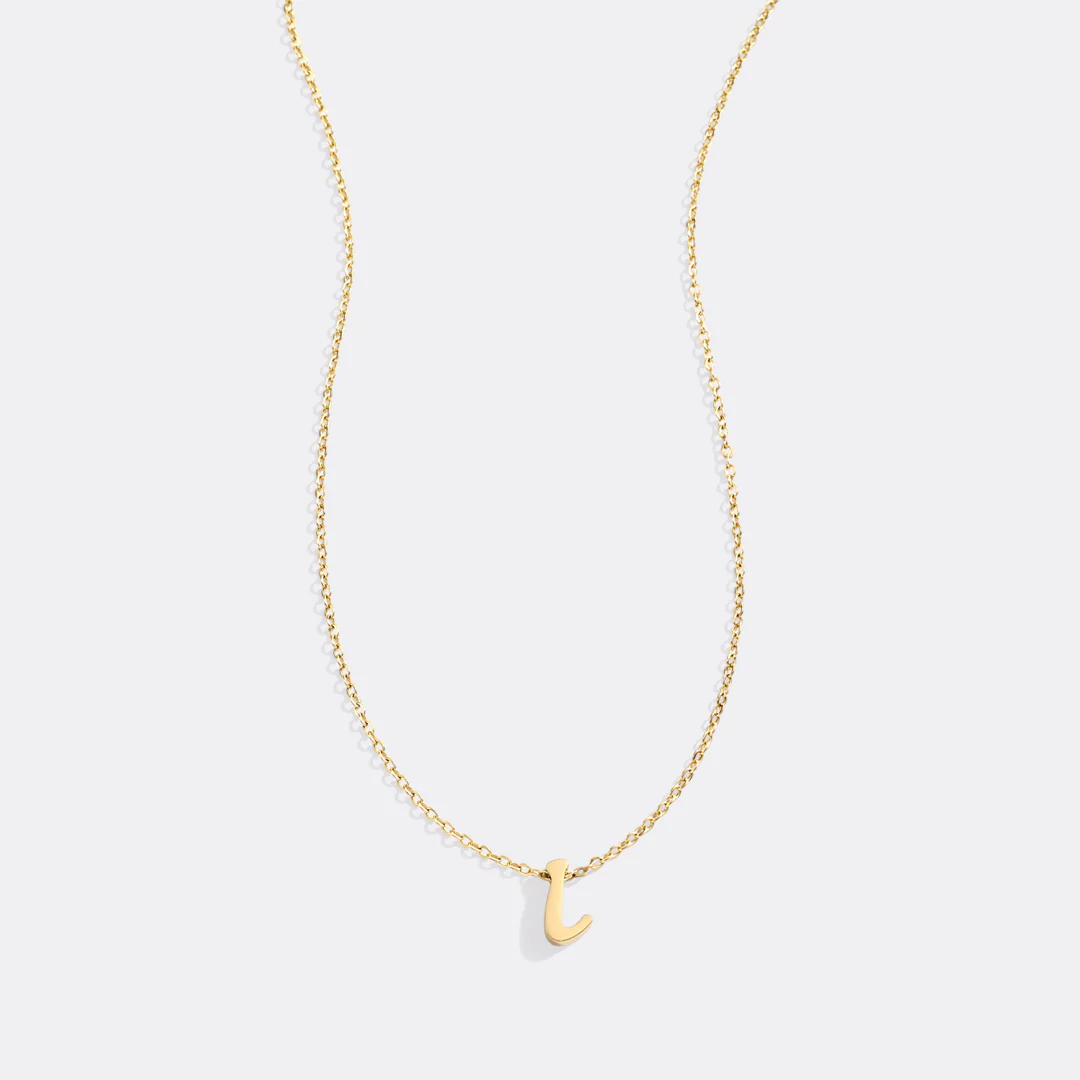 Tiny Script Initial Necklace - Image 75