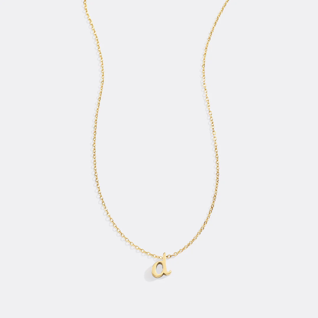 Tiny Script Initial Necklace - Image 78