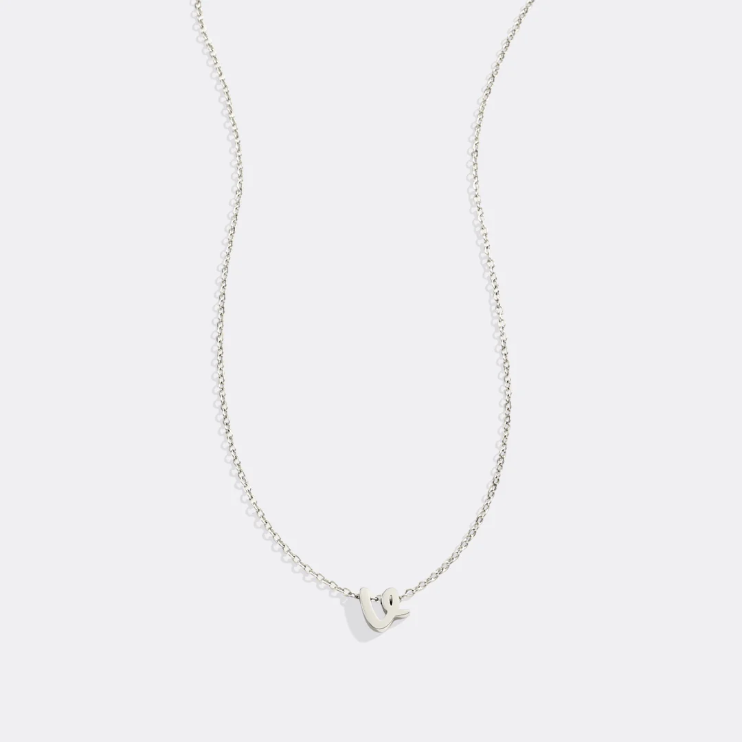Tiny Script Initial Necklace - Image 8