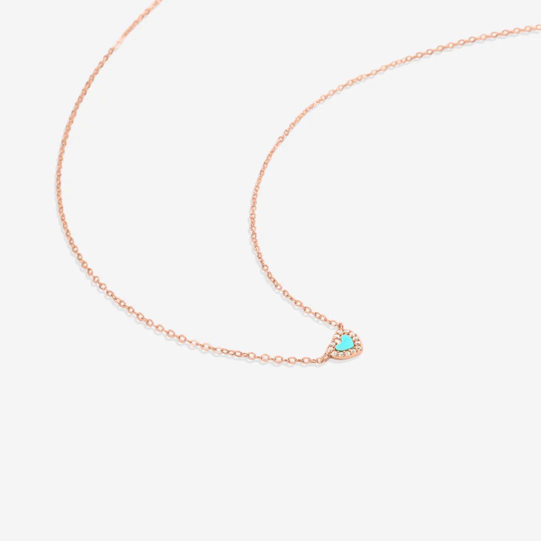 Tiny Turquoise Heart Choker - Image 8