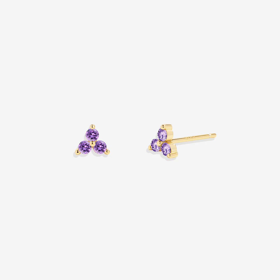 Trinity Birthstone Stud Earrings - Image 10