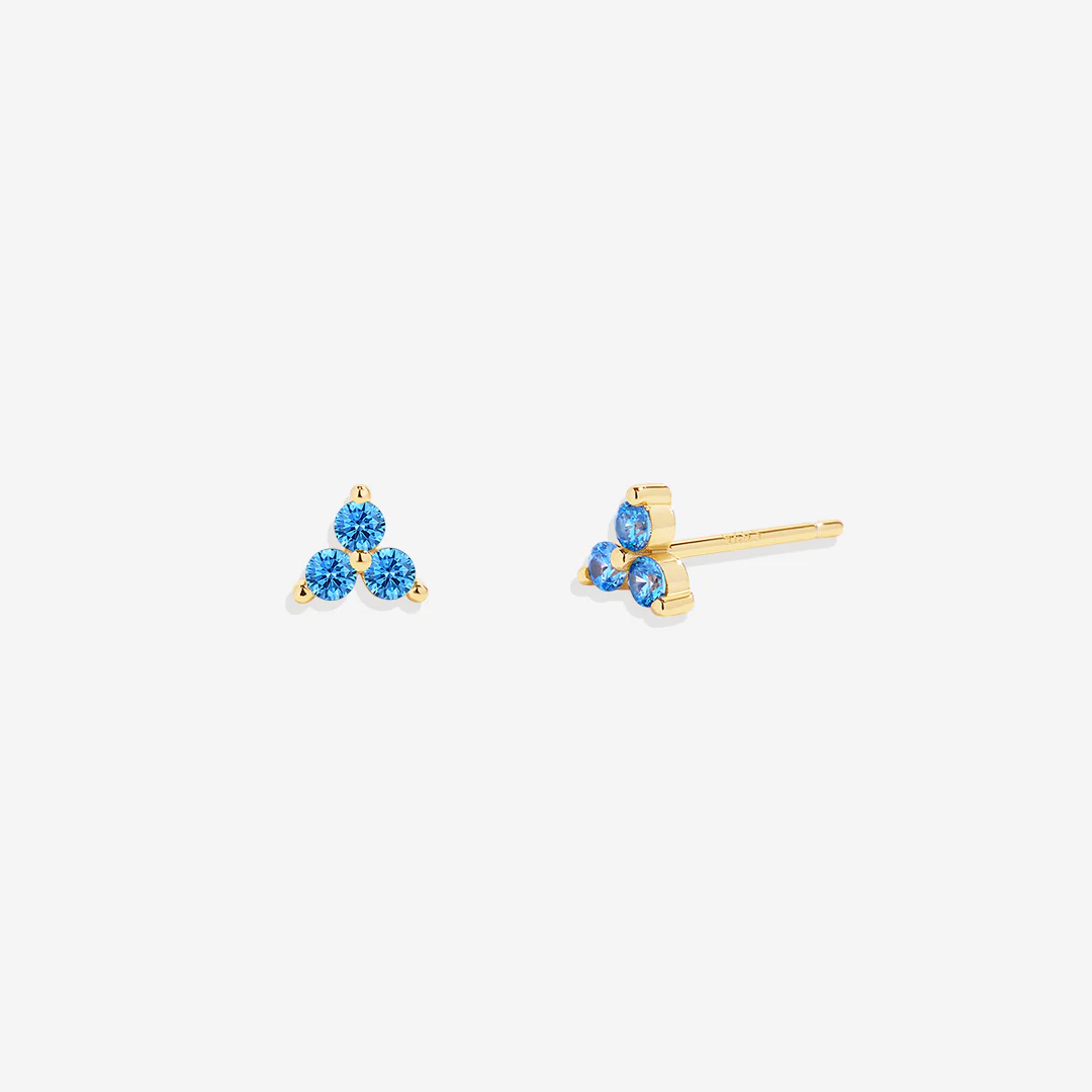 Trinity Birthstone Stud Earrings - Image 12