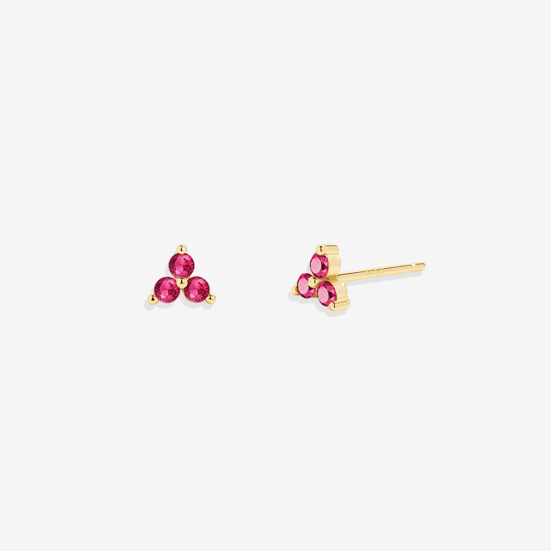 Trinity Birthstone Stud Earrings - Image 18