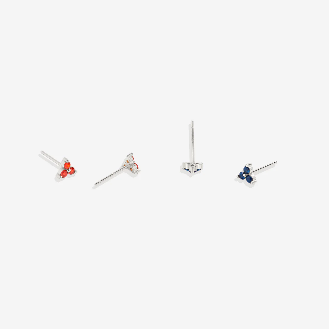 Trinity Birthstone Stud Earrings - Image 25