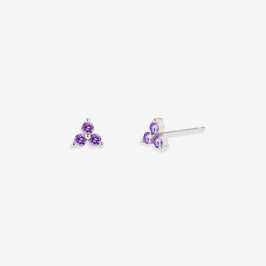 Trinity Birthstone Stud Earrings - Image 26